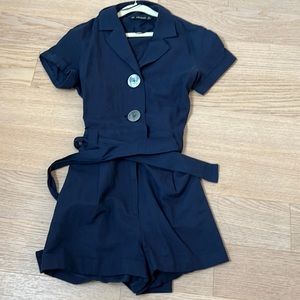 Zara button boiler playsuit romper in navy XS